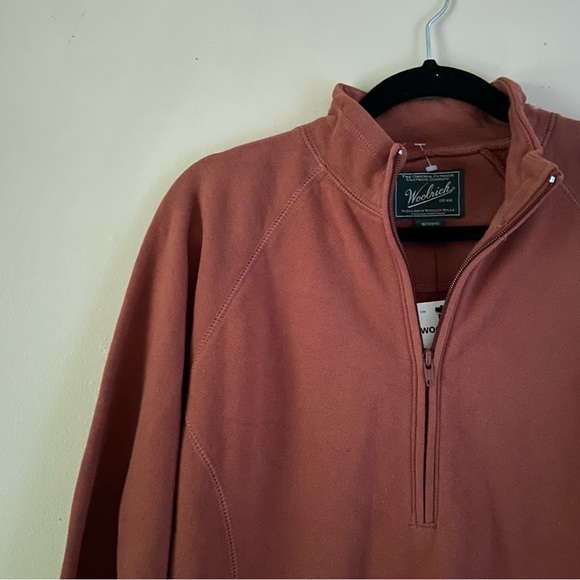 WOOLRICH• womens new highland burnt orange quarter zip pullover size medium nwt - Picture 4 of 15